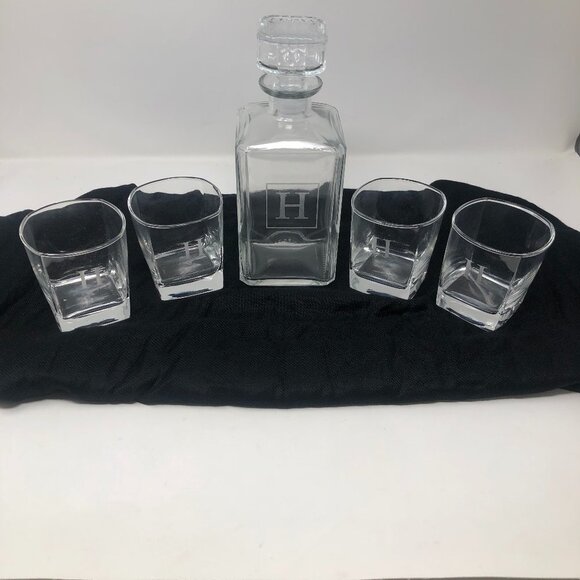 *H* Cathy's Concepts 5pc Monogrammed Decanter Set - Picture 2 of 4